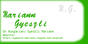 mariann gyeszli business card